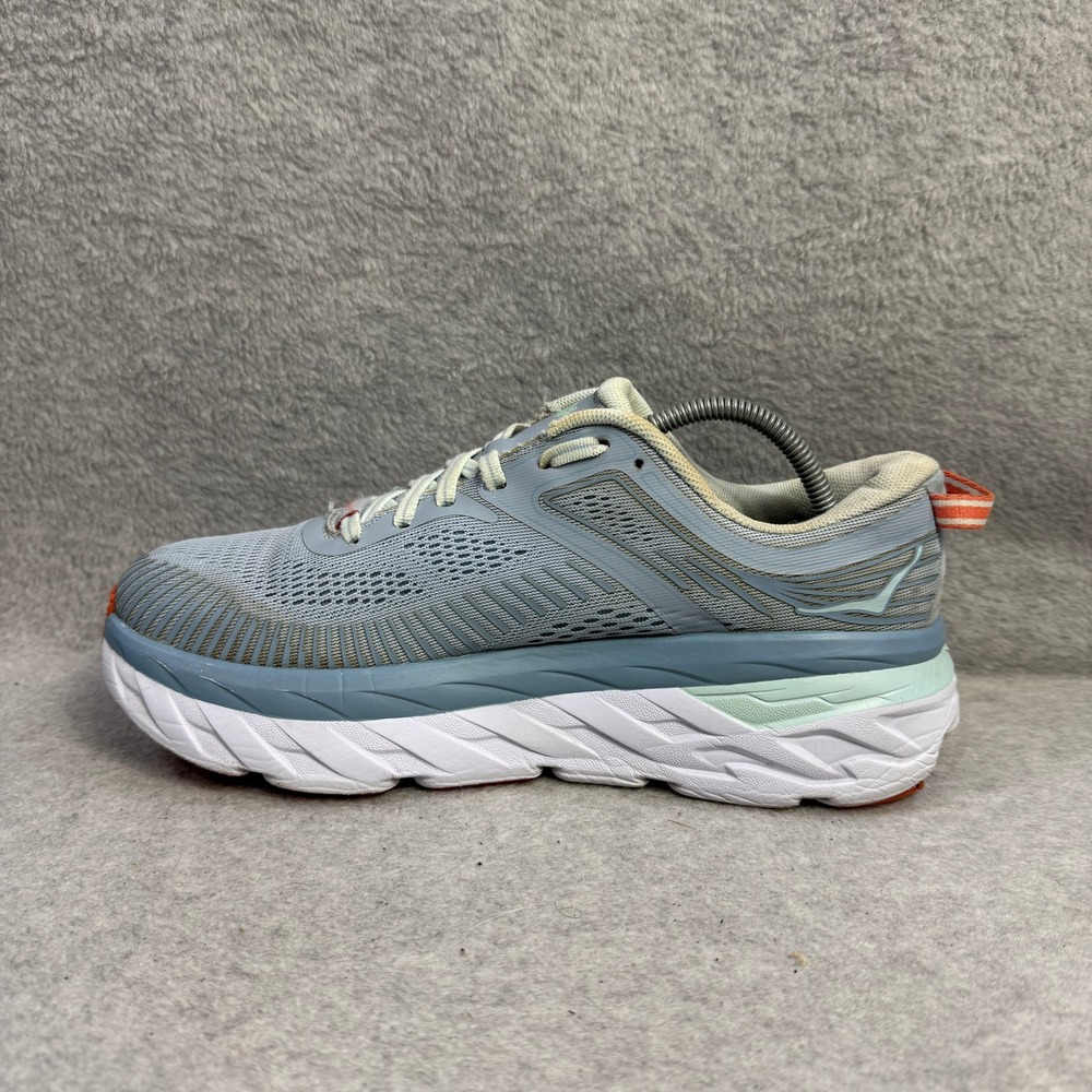 Hoka One One Women's Athletic Shoes in Light Blue, Mint & White - Picture 7 of 10